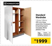 Home & Kitchen Standard Wardrobe 1.2m x 1.8m x 450mm (850027754)