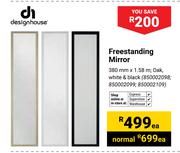 Design House Freestanding Mirror Oak,White & Black 380mm x 1.58m (850002098,850002099,850002109)
