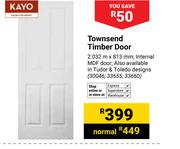Kayo Townsend Timber Door 2032m x 813mm (30046, 33655, 33660)