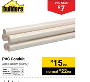 Builders PVC Conduit 4m x 20mm (36017)