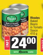 Rhodes Baked Beans In Tomato Sauce-For 2 x 410g