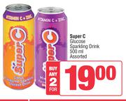 Super C Glucose Sparkling Drink Assorted-For 2 x 500ml