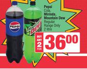 Pepsi Cola, Mirinda,Mountain Dew Regular Range Only-For 2 x 2L