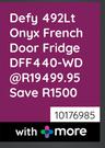 Defy 492L Onyx French Door fridge DFF440-WD 10176985