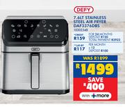 Defy 7.6L Stainless Steel Air Fryer DAF3376DBS 10302348