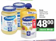 Purity Puree Pouch 150ml Or Jar 200ml-For 3