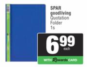 Spar Good Living Quotation Folder-1s