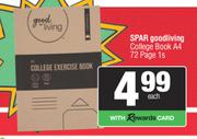 Spar Good Living College Book A4 72 Page-1s