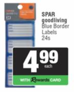 Spar Good Living Blue Border Labels-24s