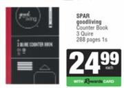 Spar Good Living Counter Book 3 Quire 288 Pages-1s