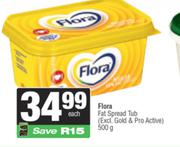 Flora Fat Spread Tub (Excl. Gold & Pro Active)-500g Each