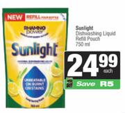 Sunlight Dishwashing Liquid Refill Pouch-750ml
