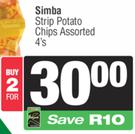 Simba Strip Potato Chips Assorted-For 2 x 4's Strip