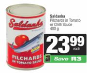 Saldanha Pilchards In Tomato Or Chilli Sauce-400g Each