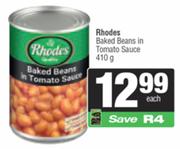 Rhodes Baked Beans In Tomato Sauce-410g