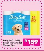 Baby Soft 2 Ply Fresh White Toilet Tissue-24s