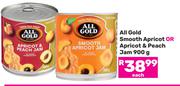 All Gold Smooth Apricot Or Apricot & Peach Jam-900g