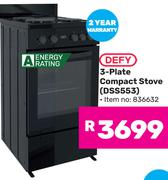 Defy 3 Plate Compact Stove DSS553 836632
