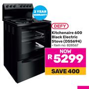 Defy Kitchenaire 600 Black Electric Stove DSS694 828567