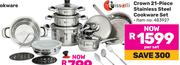 Tissolli Crown 21 Piece Stainless Steel Cookware Set 483927