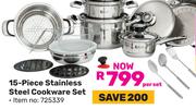 Tissolli 15 Piece Stainless Steel Cookware Set 725339-Per Set