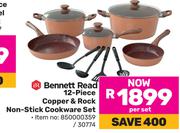 Bennett Read 12 Piece Copper & Rock Non Stick Cookware Set 850000359/30774-Per Set