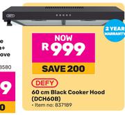 Defy 60cm Black Cooker Hood DCH60B 837189