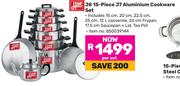 Hart J8 15 Piece J7 Aluminium Cookware Set 850039144-Per Set