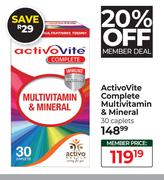 ActivoVite Complete Multivitamin & Mineral 30 Caplets