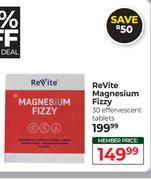 ReVite Magnesium Fizzy 30 Effervescent Tablets