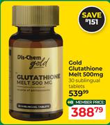 Dis-Chem Glutathione Melt 500mg 30 Sublingual Tablets