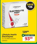 Lifestyle Health Electrolytes 3 x 10 Effervescent Tablets