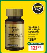 Dis-Chem Gold Iron Plus High 60 Coated Tablets