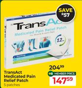TransAct Medicated Pain Relief Patch 5 Patches