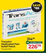 TransAct Medicated Pain Relief Patch 10 Patches