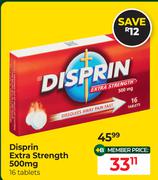 Disprin Extra Strength 500mg 16 Tablets