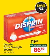 Disprin Extra Strength 500mg 48 Tablets