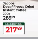 Jacobs Decaf Freeze Dried Instant Coffee-200g