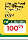 Lifestyle Food Beef Biltong Snapsticks-150g