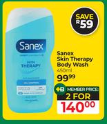 Sanex Skin Therapy Body Wash-For 2 x 450ml