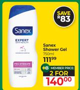 Sanex Shower Gel-For 2 x 750ml