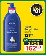 Nivea Body Lotion-For 2 x 625ml