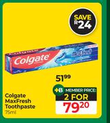 Colgate Max Fresh Toothpaste-For 2 x 75ml