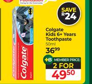 Colgate Kids 6+ Years Toothpaste-For 2 x 50ml