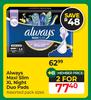 Always Maxi Slim XL Night Duo Pads-For 2