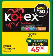 Kotex Tampons 16 Pack-For 2