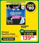 Always Quattro Pads-For 2