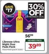 Libresse Ultra Night Duo Pads Pack 
