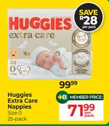 Huggies Extra Care Nappies Size 0 (25 Pack)-Per Pack
