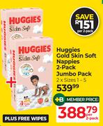 Huggies Gold Skin Soft Nappies (2 Pack Jumbo Pack)-Per 2 Pack